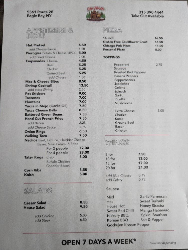 Up North Wood Fire Bar & Grill Menu image 2